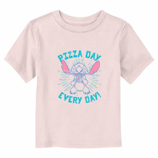 Toddler_s Lilo & Stitch Pizza Day Every Day Lined Stitch T-Shirt