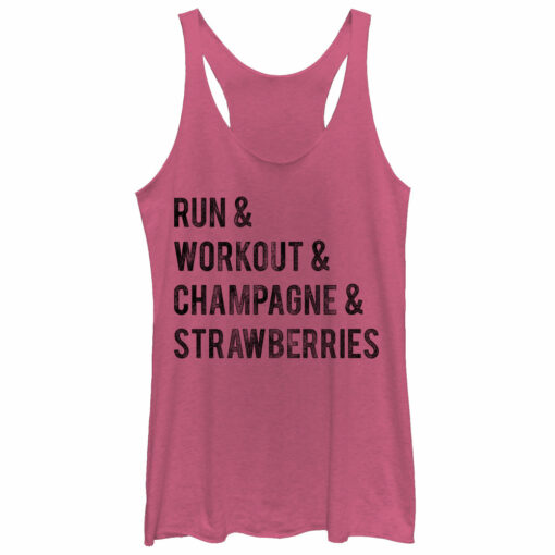 Women_s CHIN UP Champagne and Strawberries Racerback Tank Top