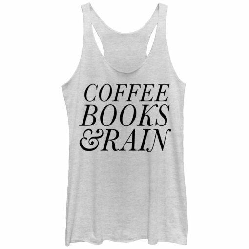 Women_s CHIN UP Coffee Books and Rain Racerback Tank Top