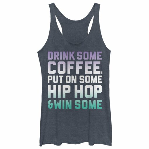 Women_s CHIN UP Coffee and Hip Hop Racerback Tank Top