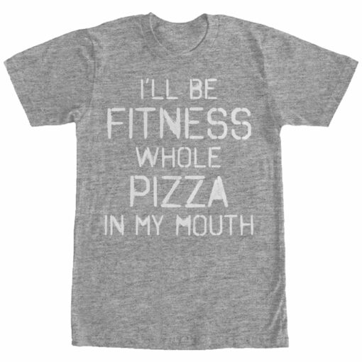 Women_s CHIN UP Fitness Pizza in Mouth Boyfriend Tee