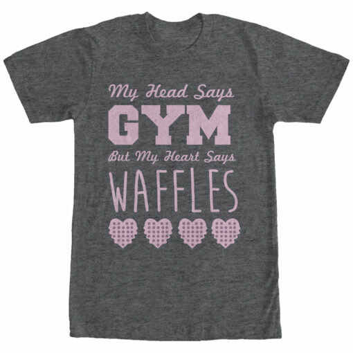 Women_s CHIN UP Head Says Gym Heart Says Waffles Boyfriend Tee