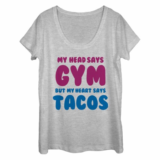 Women_s CHIN UP Heart Says Tacos Scoop Neck