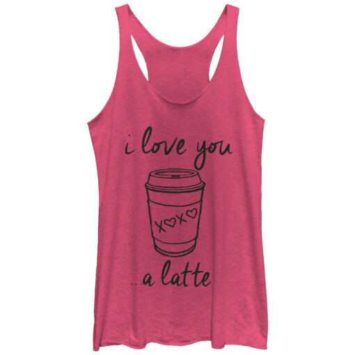 Women_s CHIN UP I Love You a Latte Cup Racerback Tank Top