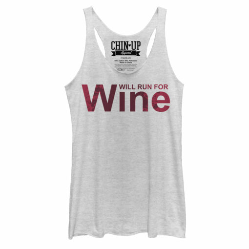 Women_s CHIN UP Splatter Will Run for Wine Racerback Tank Top