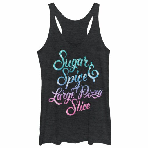 Women_s CHIN UP Sugar Spice Pizza Slice Racerback Tank Top