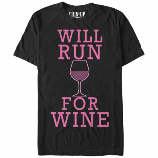 Women_s CHIN UP Will Run For Wine Boyfriend Tee