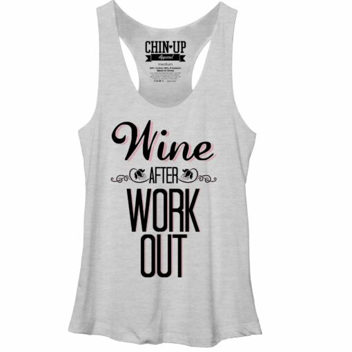 Women_s CHIN UP Wine After Work Out Racerback Tank Top