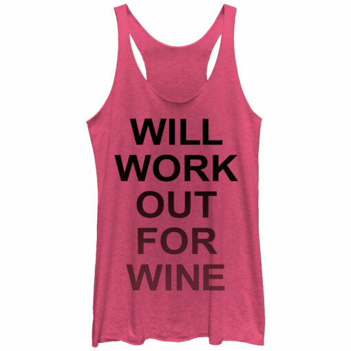 Women_s CHIN UP Work Out For Wine Racerback Tank Top