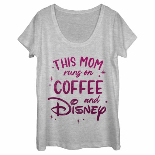 Women_s Disney This Mom Runs On Coffee T-Shirt