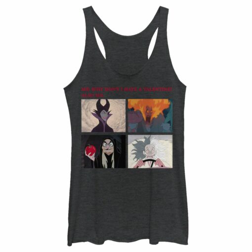 Women_s Disney Villains Valentine_s Day Meme EVIL Racerback Tank Top