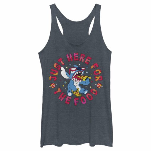 Women_s Lilo & Stitch Just Here for the Food Racerback Tank Top