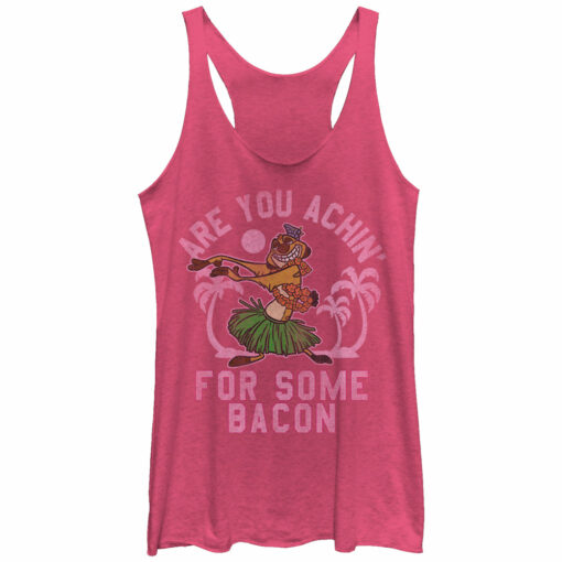 Women_s Lion King Timon Achin_ for Bacon Racerback Tank Top