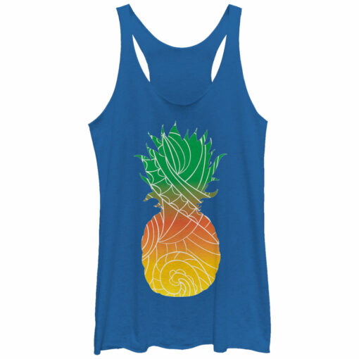 Women_s Lost Gods Artistic Summer Glow Pineapple Racerback Tank Top