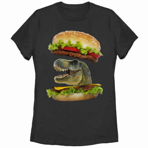 Women_s Lost Gods Dinosaur Cheeseburger T-Shirt