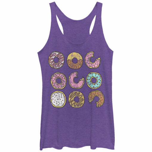 Women_s Lost Gods Doughnut Cartoon Racerback Tank Top