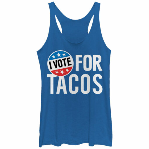 Women_s Lost Gods Election I Vote for Tacos Racerback Tank Top