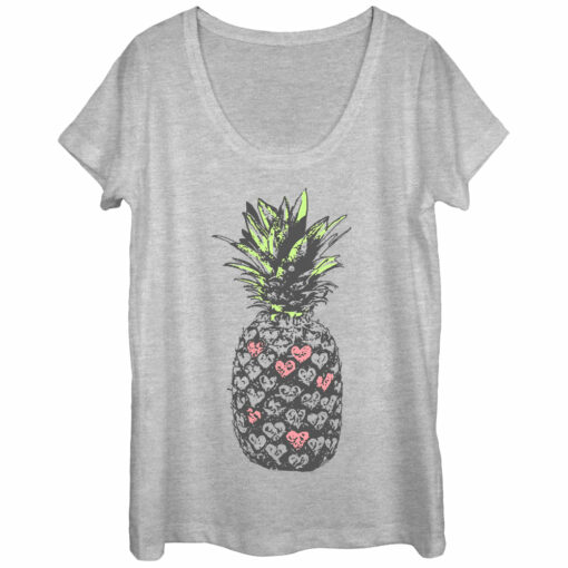 Women_s Lost Gods Heart Pineapple Scoop Neck