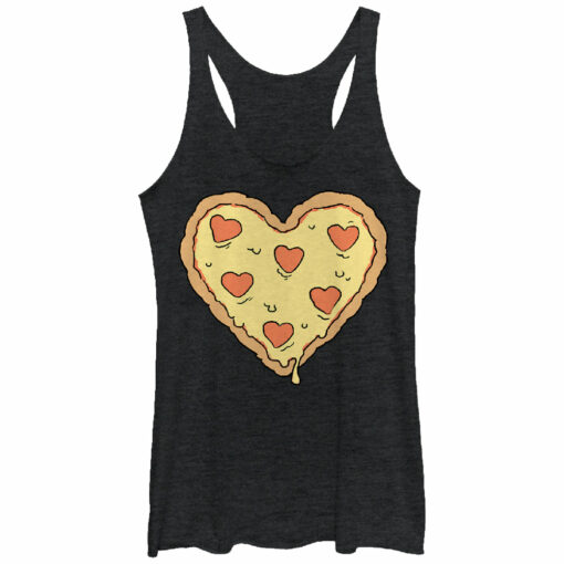 Women_s Lost Gods Heart Pizza Racerback Tank Top