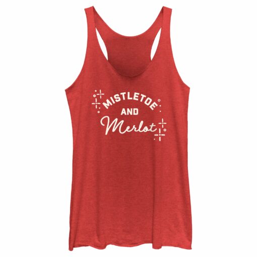 Women_s Lost Gods Mistletoe and Merlot Racerback Tank Top