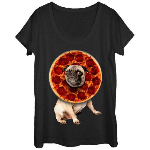 Women_s Lost Gods Pepperoni Pizza Pug Scoop Neck