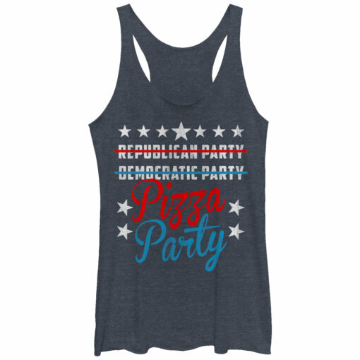 Women_s Lost Gods Pizza Party Politics Racerback Tank Top