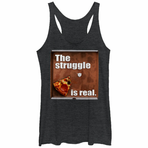 Women_s Lost Gods Pizza Struggle is Real Racerback Tank Top