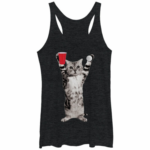 Women_s Lost Gods Pong Cat Racerback Tank Top