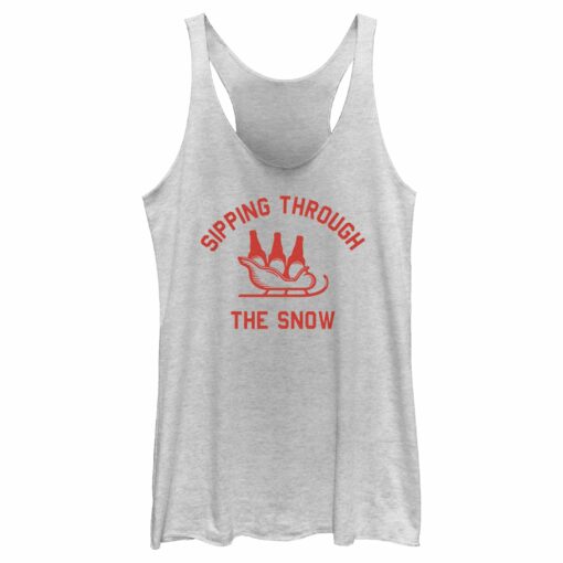 Women_s Lost Gods Sipping Through the Snow Racerback Tank Top