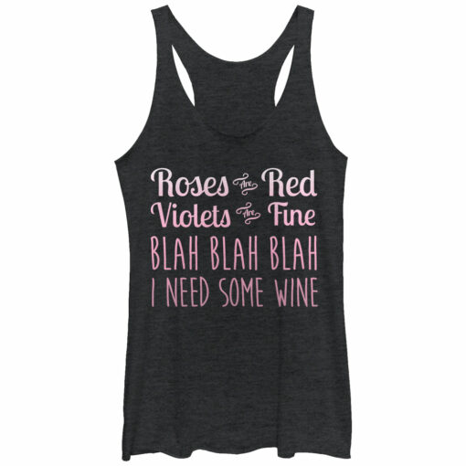 Women_s Lost Gods Valentine Roses Are Blah Wine Racerback Tank Top