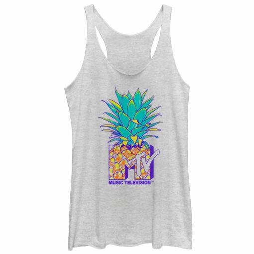 Women_s MTV Pineapple Logo Racerback Tank Top