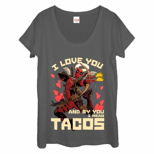 Women_s Marvel Deadpool Taco Cupid Scoop Neck