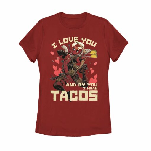 Women_s Marvel Deadpool Taco Cupid T-Shirt