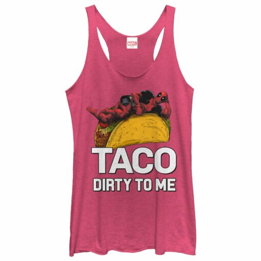 Women_s Marvel Deadpool Taco Dirty to Me Racerback Tank Top