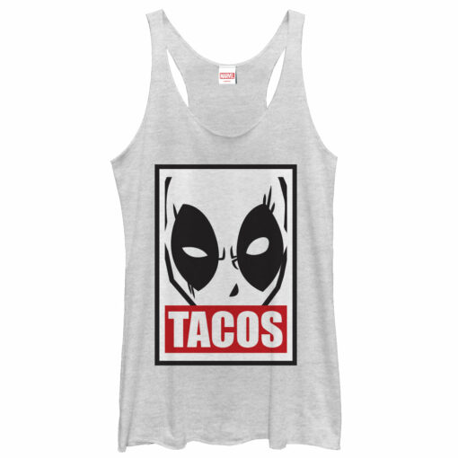 Women_s Marvel Deadpool Tacos Racerback Tank Top