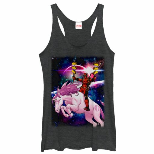 Women_s Marvel Taco Deadpool on Space Unicorn Racerback Tank Top