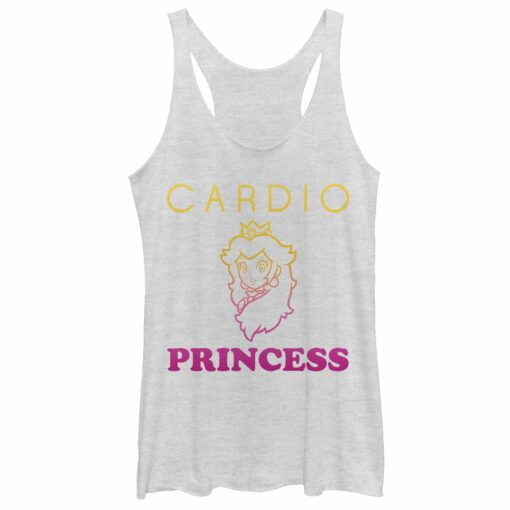 Women_s Nintendo Cardio Princess Peach Racerback Tank Top