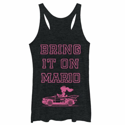 Women_s Nintendo Princess Peach Bring it On Racerback Tank Top