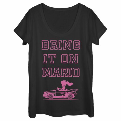 Women_s Nintendo Princess Peach Bring it On Scoop Neck