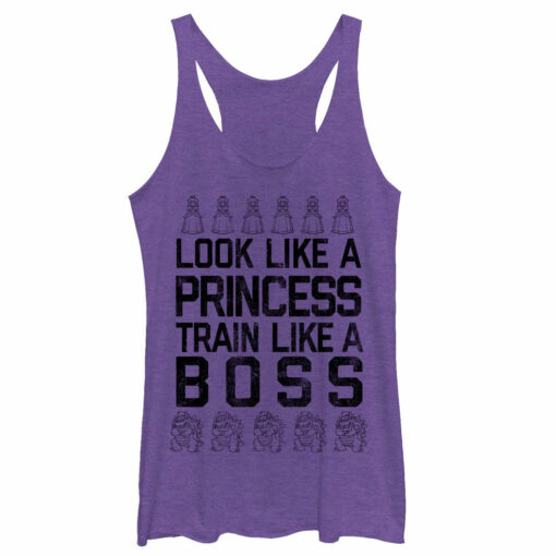 Women_s Nintendo Princess Peach Train Like Boss Racerback Tank Top