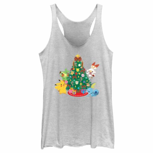 Women_s Pokemon Christmas Tree Friends Racerback Tank Top