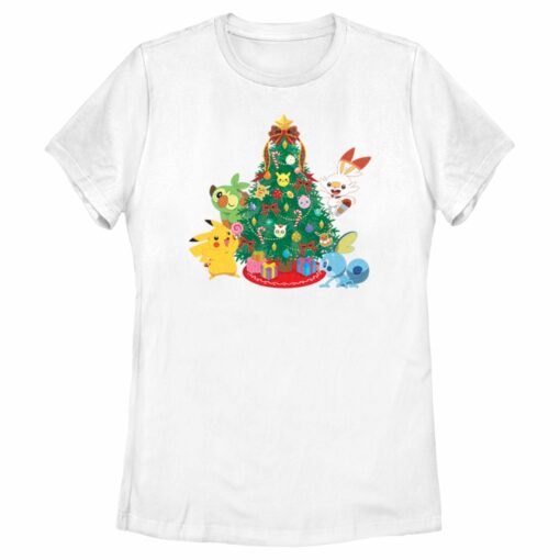 Women_s Pokemon Christmas Tree Friends T-Shirt