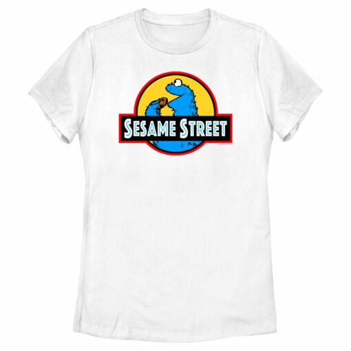 Women_s Sesame Street Cookie Jurassic Park T-Shirt