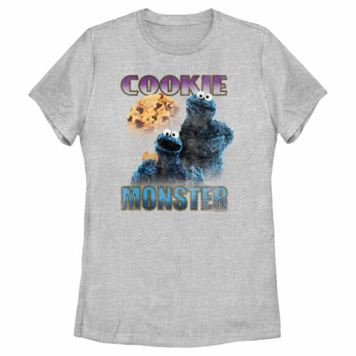 Women_s Sesame Street Cookie Monster Retro Portrait T-Shirt