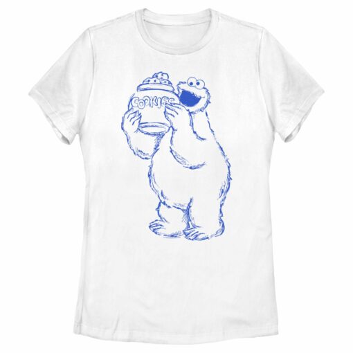 Women_s Sesame Street Cookie Monster Sketch T-Shirt