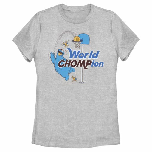 Women_s Sesame Street Cookie Monster World Chompion T-Shirt