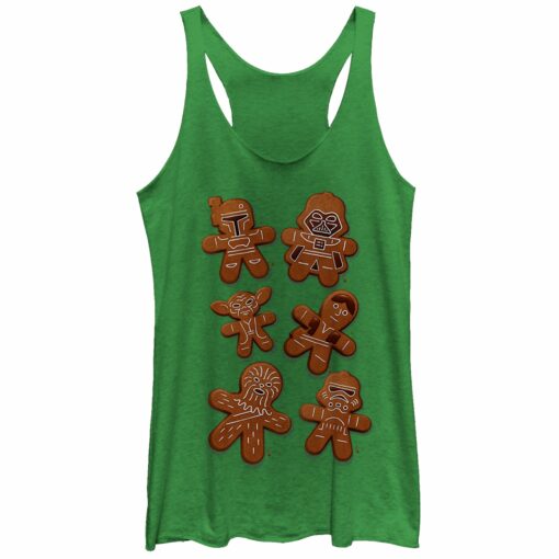 Women_s Star Wars Christmas Gingerbread Cookies Racerback Tank Top