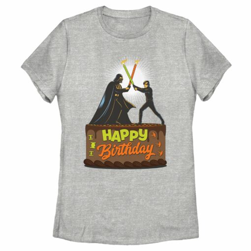 Women_s Star Wars Happy Birthday Duel Cake T-Shirt