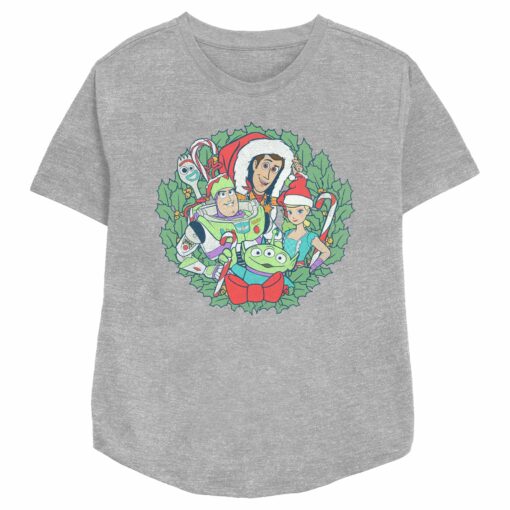 Women_s Toy Story Christmas Wreath Characters T-Shirt