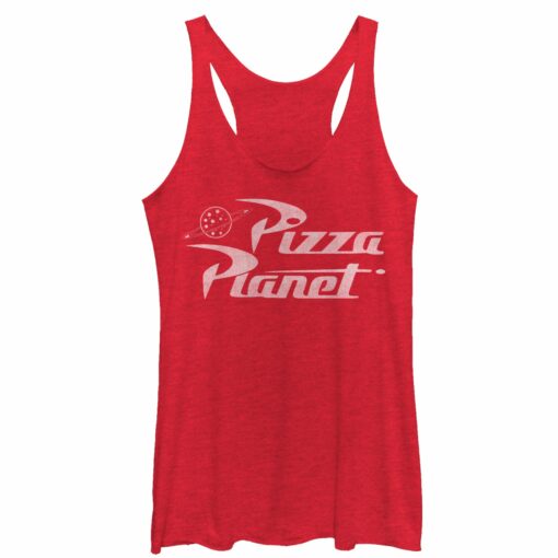 Women_s Toy Story Pizza Planet Logo Racerback Tank Top